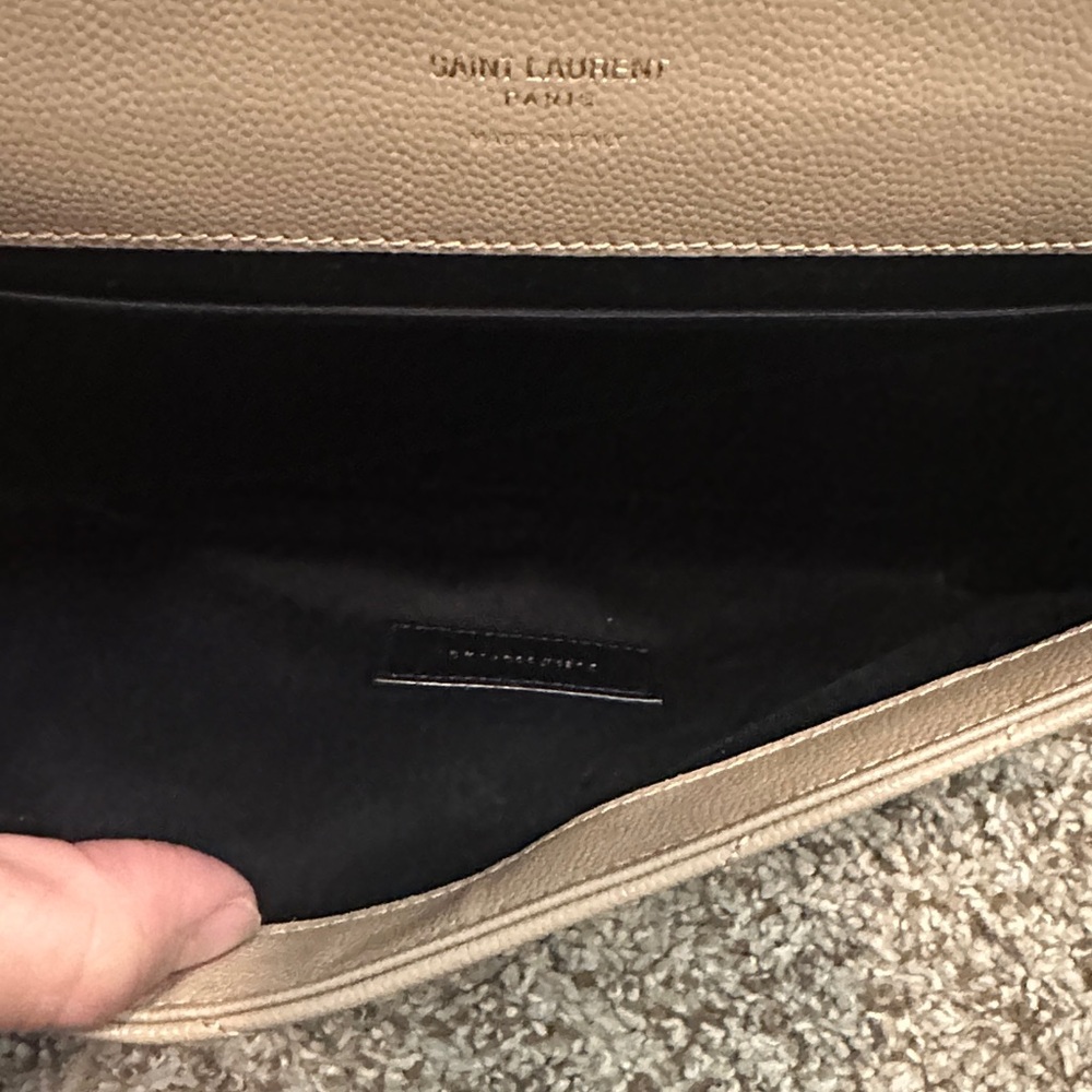 Yves Saint Laurent Taupe Quilted Leather Wristlet - Picture 5 of 6